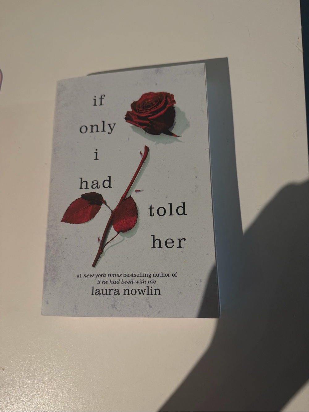 If Only I Had Told Her by Laura Nowlin - White Cover with Red Rose